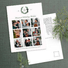 Classic Monogram Krans Crest Holiday Briefkaart