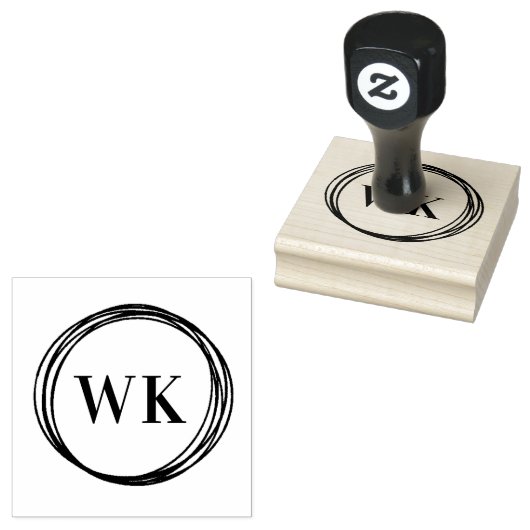 Classic Monogram Logo Business Rubberstempel (Gestempeld)