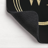 Classic Monogram Logo Zwart Goud Business Muismat (Hoek)