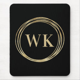 Classic Monogram Logo Zwart Goud Business Muismat
