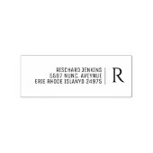 Classic Monogram Name Address Stylish Wooden Rubberstempel (Afrduk)