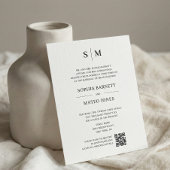 Classic Monogram Off White QR Code Wedding