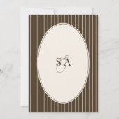 Classic Monogram Old Money Brown & Ivory Wedding Kaart (Voorkant)