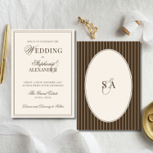 Classic Monogram Old Money Brown & Ivory Wedding