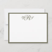Classic Monogram Olijfgroen Notitiekaartje (Voorkant)