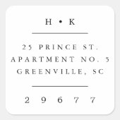 Classic monogram retouradres sticker (Voorkant)