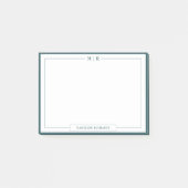 Classic Monogram Smoke Green Border Stationery Post-it® Notes (Voorkant)