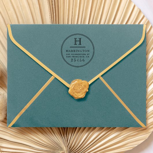 Classic Monogram Typography Custom Return Address Rubberstempel