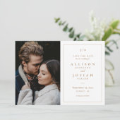Classic Monogram Weddenfoto Save The Date (Staand voorkant)