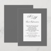 Classic Monogram Weddenschap-kaart Informatiekaartje (Voorkant / Achterkant)