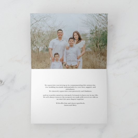 Classic Monogram Wedding Bedankkaart (Binnen)