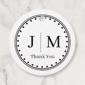 Classic Monogram Wedding Border line Bedankjes Labels (Voorkant)