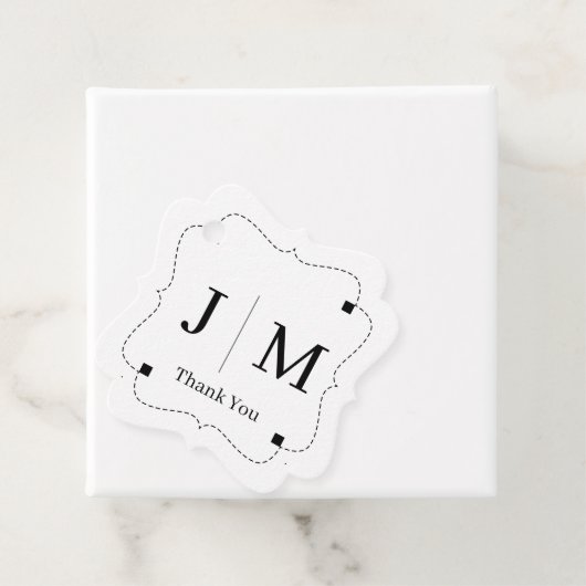 Classic Monogram Wedding Border line Bedankjes Labels (In situ)