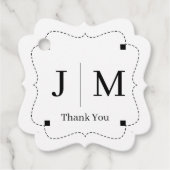 Classic Monogram Wedding Border line Bedankjes Labels (Voorkant)