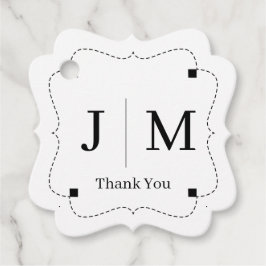 Classic Monogram Wedding Border line Bedankjes Labels