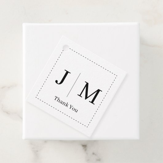 Classic Monogram Wedding Border line Bedankjes Labels (In situ)