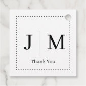 Classic Monogram Wedding Border line Bedankjes Labels (Achterkant)