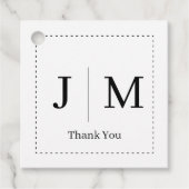 Classic Monogram Wedding Border line Bedankjes Labels (Voorkant)