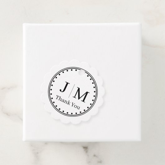 Classic Monogram Wedding Border line Bedankjes Labels (In situ)