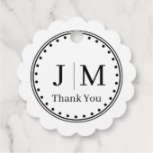 Classic Monogram Wedding Border line Bedankjes Labels (Achterkant)