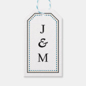 Classic Monogram Wedding Border line Cadeaulabel (Voorkant)