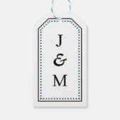 Classic Monogram Wedding Border line Cadeaulabel (Achterkant)