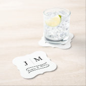 Classic Monogram Wedding Calligraphy line Kartonnen Onderzetters (Insitu)