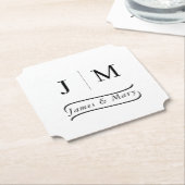 Classic Monogram Wedding Calligraphy line Kartonnen Onderzetters (Gekanteld)