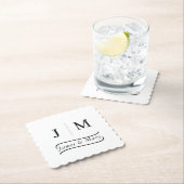 Classic Monogram Wedding Calligraphy line Kartonnen Onderzetters (Insitu)