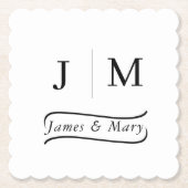 Classic Monogram Wedding Calligraphy line Kartonnen Onderzetters (Voorkant)