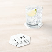 Classic Monogram Wedding Calligraphy line Kartonnen Onderzetters (Insitu)