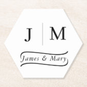 Classic Monogram Wedding Calligraphy line Kartonnen Onderzetters (Voorkant)