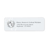 Classic Monogram Wedding Crest Return Address Etiket (Voorkant)