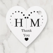 Classic Monogram Wedding Heart Border Bedankjes Labels (Achterkant)