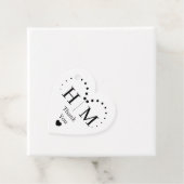 Classic Monogram Wedding Heart Border Bedankjes Labels (In situ)