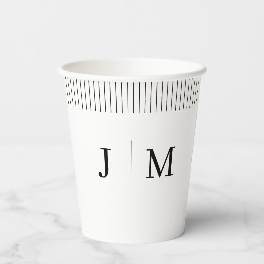 Classic Monogram Wedding line Papieren Bekers (Achterkant)