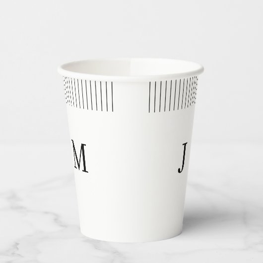 Classic Monogram Wedding line Papieren Bekers (Links)