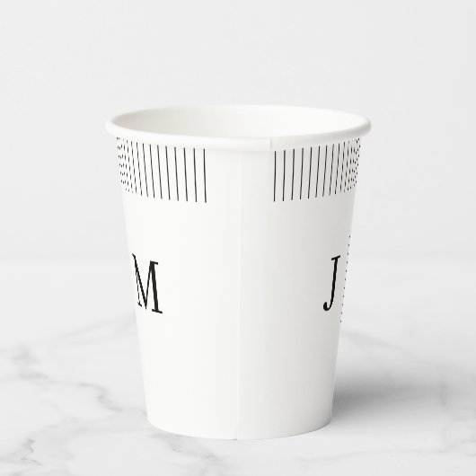 Classic Monogram Wedding line Papieren Bekers (Rechts)