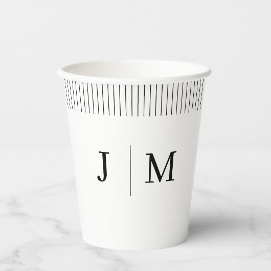 Classic Monogram Wedding line Papieren Bekers (Voorkant)