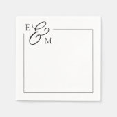 Classic Monogram Wedding Napkin Servet (Voorkant)