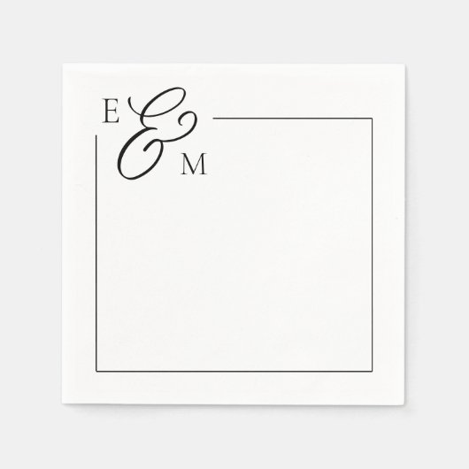 Classic Monogram Wedding Napkin Servet (Voorkant)