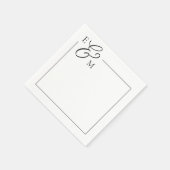 Classic Monogram Wedding Napkin Servet (Hoek)