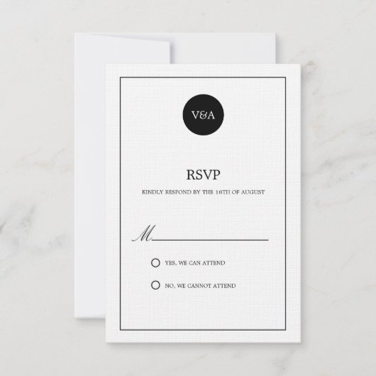 CLASSIC MONOGRAM | WEDDING RSVP KAARTJE (Voorkant)
