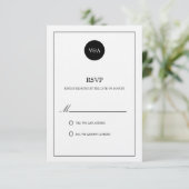 CLASSIC MONOGRAM | WEDDING RSVP KAARTJE (Staand voorkant)
