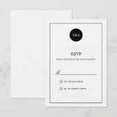CLASSIC MONOGRAM | WEDDING RSVP KAARTJE (Voorkant / Achterkant)