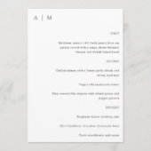 Classic Monogram White Black Script Custom Weddens Menu (Voorkant)