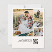 Classic Monogram White QR Code 4 Photo Wedding (Achterkant)