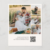 Classic Monogram White QR Code 4 Photo Wedding Flyer (Achterkant)