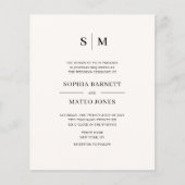 Classic Monogram White QR Code 4 Photo Wedding Flyer (Voorkant)
