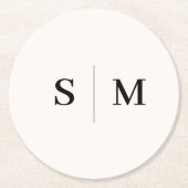 Classic Monogram White Wedding Ronde Kartonnen Onderzetter (Voorkant)